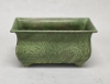 Picture of Green Patina on Brass Planter Rectangle Embossed Design 4-Legs  | 6"Wx12"Lx6.5"H |  Item No. K78116S