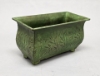 Picture of Green Patina on Brass Planter Rectangle Embossed Design 4-Legs  | 6"Wx12"Lx6.5"H |  Item No. K78116S