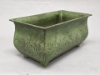 Picture of Green Patina on Brass Planter Rectangle Embossed Design 4-Legs  | 9"Wx16.5"Lx7.5"H |  Item No. K78116