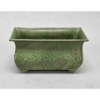 Picture of Green Patina on Brass Planter Rectangle Embossed Design 4-Legs  Nested Set /3  | 12"-14"-16"Long |  Item No. K78116