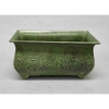 Picture of Green Patina on Brass Planter Rectangle Embossed Design 4-Legs  Nested Set /3  | 12"-14"-16"Long |  Item No. K78116