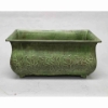 Picture of Green Patina on Brass Planter Rectangle Embossed Design 4-Legs  Nested Set /3  | 12"-14"-16"Long |  Item No. K78116