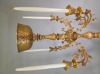 Picture of  Candelabra Antique Gold on Brass 4 Light & Bowl 16.5"W x 38"H  Item No. K37666  FREE SHIPPING