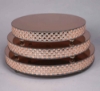 Picture of Cake Stand Silver Mirror with 4 Rows of Square Mirror Chips Border | 16"Dx 2.75"H |  Item No. 16205 FREE SHIPPING