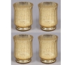 Picture of Gold Mercury Glass Hurricane Vase with Lines Set/4 | 3.25"Dx4.25"H |  Item No. 16056