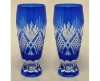 Picture of Cobalt Blue Bud Vase Cut Glass Wedding Decoration Wine Flute Set/2  | 2.25"Dx6.5"H | Item No. 20649