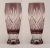 Picture of Amethyst Bud Vase Cut Glass Wedding Decoration Wine Flute Set/2   | 2.25"Dx6.5"H | Item No. 20659