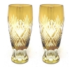 Picture of Amber Bud Vase Cut Glass Wedding Decoration Wine Flute Set/2  | 2.25"Dx6.5"H |  Item No. 20609